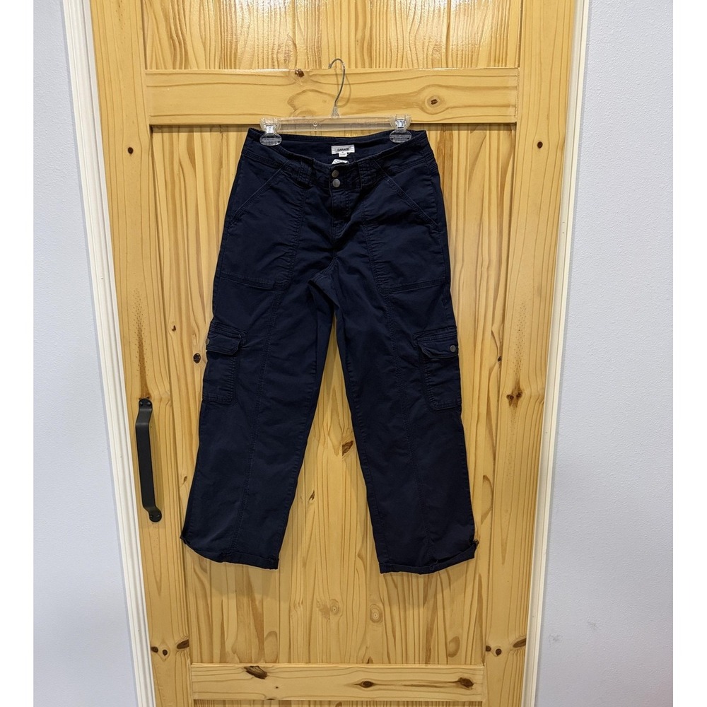 Garage Cargo Pants Juniors 7 Blue Straight Leg Stretch Twill Casual Pockets